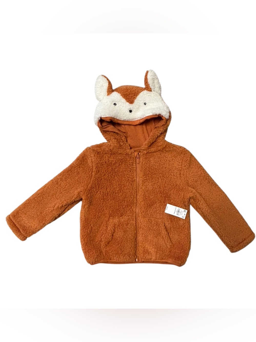 Old Navy Orange Sherpa Jacket with Fox Hood Size 3T